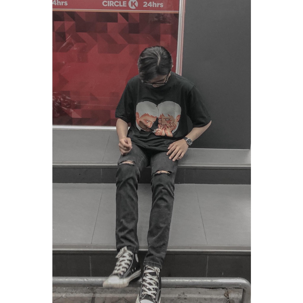 Áo thun tay lỡ nam nữ in hình BadChoice , Vải Cotton Form Oversize - SELECTED.STORE