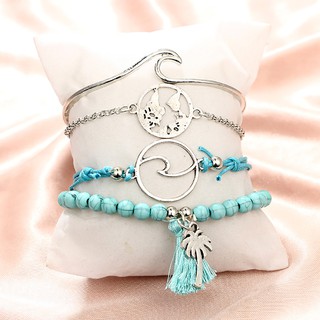 Set 4 vòng tay nữ kiểu dáng phong cách Boho