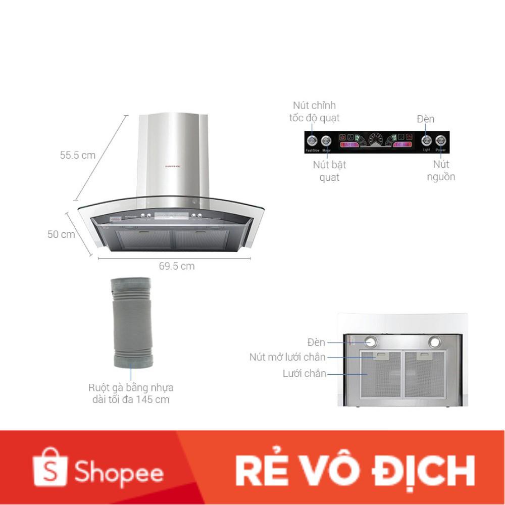 MÁY HÚT MÙI KÍNH CONG SUNHOUSE SHB6626-hàng chính hãng