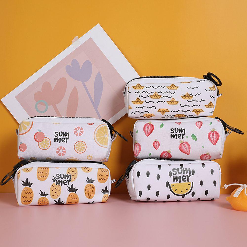 Túi Đựng Bút Bằng PU Chống Nước Sức Chứa Lớn Dễ Thương Cho Học Sinh