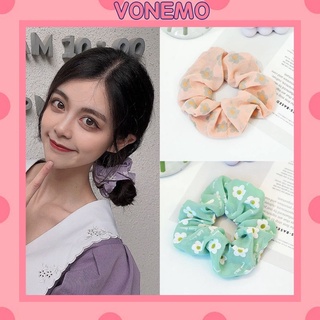 Dây buộc tóc scrunchies đẹp, chun cột tóc vải họa tiết hoa hàn quốc SC04