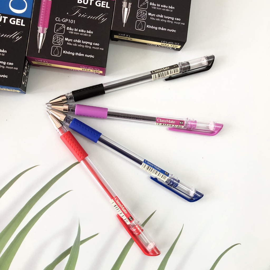 Bút gel mực nước 0.5mm Classmate -viết trơn đều, nhanh khô, lâu hết mực -ngòi chất lượng cao GP101 - Quế Anh