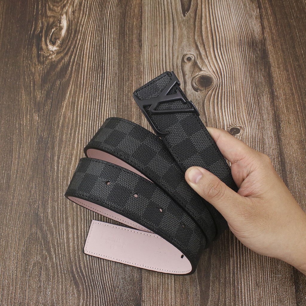 Dây Lưng Nam Da Mềm CaRo Hot Hit Dây Nịt Nam LV Mặt Vàng Đen Nguyên Khối Cao Cấp Thời Trang Lịch Lãm