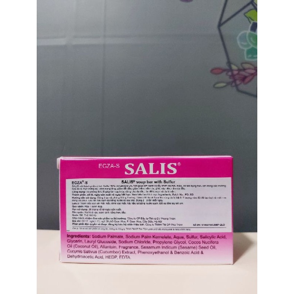 EGZA-S SALIS Soap bar 80g Xà phòng tắm giảm dầu, giảm mụn, dày sừng nang lông 80g