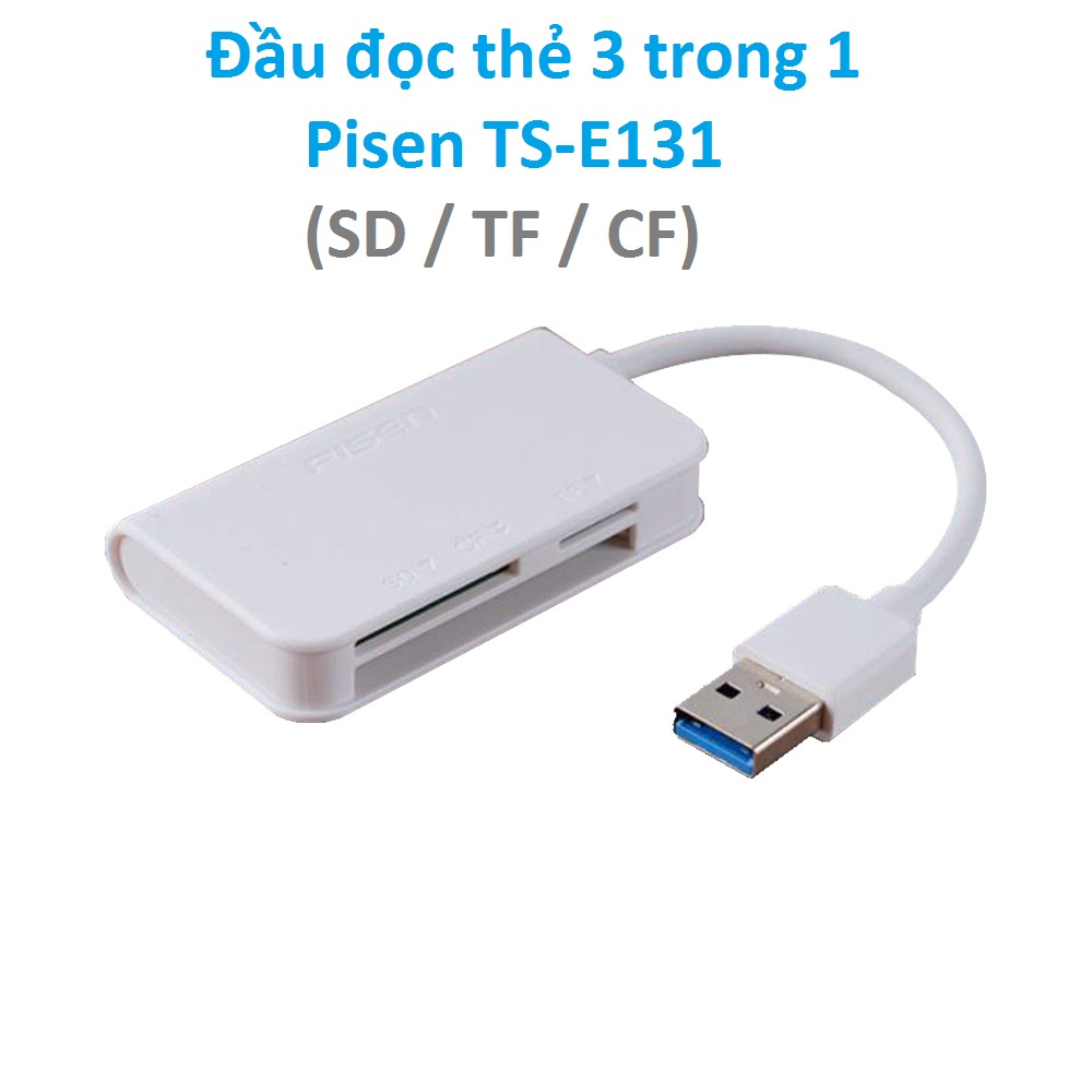 Đầu đọc thẻ nhớ 3 trong 1 Pisen TS-E131 ( SD, TF, CF )