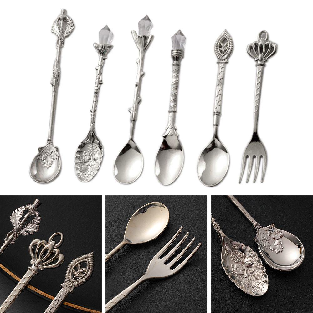 Nĩa Kim Loại Uống Cà Phê Phong Cách Vintage