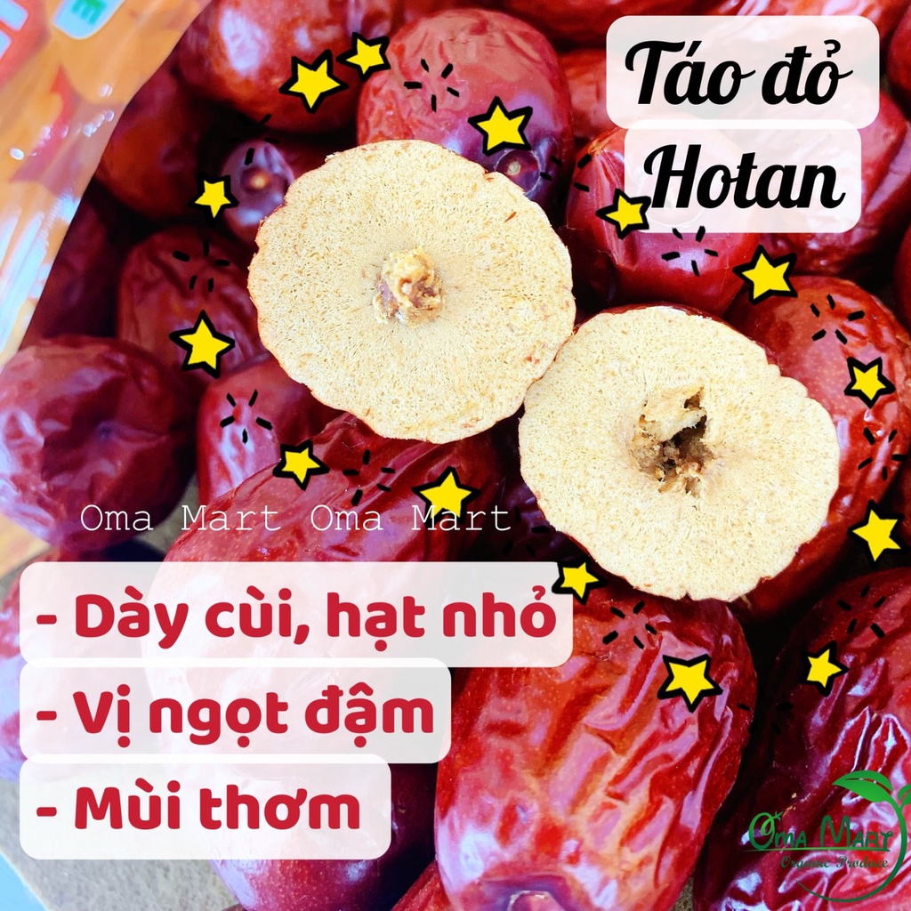 Táo đỏ Hotan hữu cơ Green Nature 500g