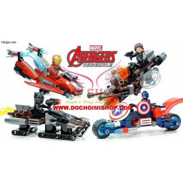 Có sẵn ✨✨ Set Lắp Ráp 4 Minifigure + Xe Siêu Anh Hùng Avengers SY746 ✨🌟