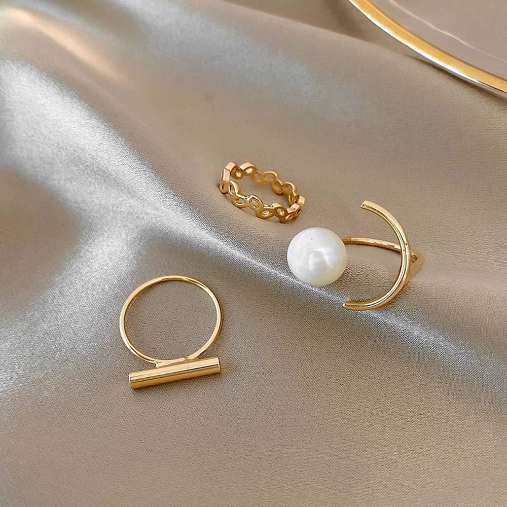 EXPEN Nhẫn Thiết Kế Bất Đối Xứng Thời Trang Hàn Quốc Cá Tính Cho Nữ