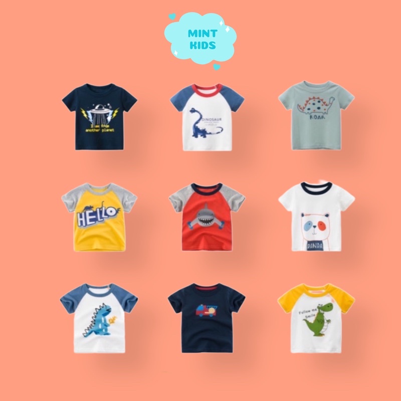 Áo bé trai 27KIDS áo thun cho bé in hình vui nhộn chất cotton hàng xuất Âu Mỹ