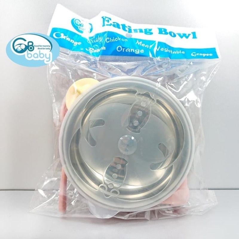 Bát ăn dặm inox có nắp đậy kèm thìa