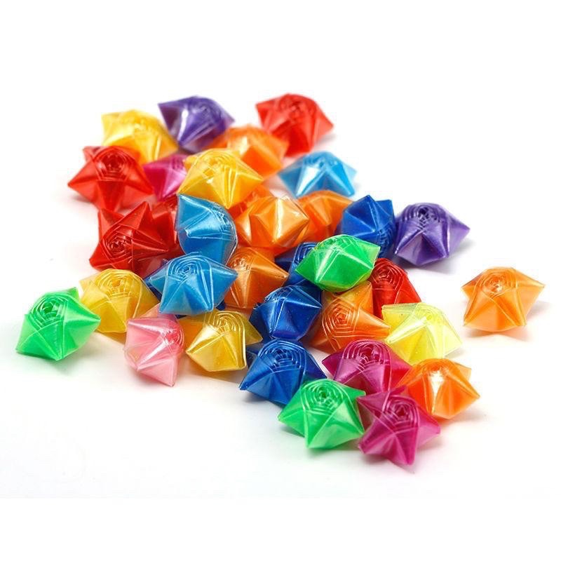 Ống Nhựa Gấp Ngôi Sao Origami Màu Dạ Quang phát sáng