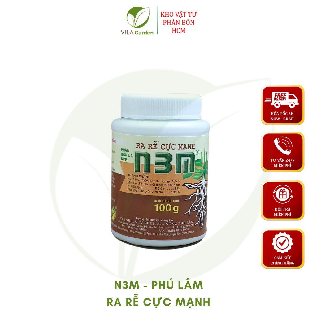 Phân Bón Lá Kích Rễ N3M lọ 100g, Ra Rễ Cực Mạnh