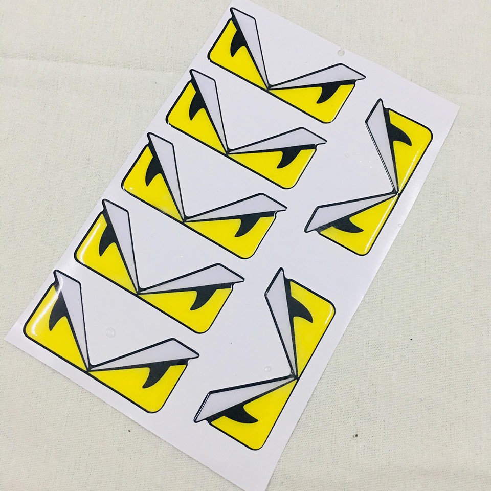 [CHÚ Ý] Bộ tem hoạt hình dán xe máy, tem logo đổ nhựa kiểu mắt cú cá tính