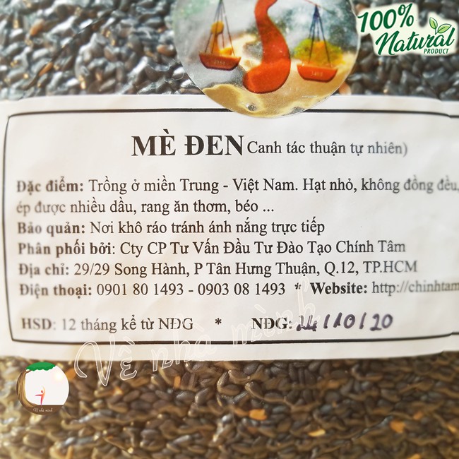 MÈ ĐEN THUẦN CHỦNG HỮU CƠ TỰ NHIÊN 300g-500g  dùng nấu chè, làm bánh & sữa, muối mè, bơ