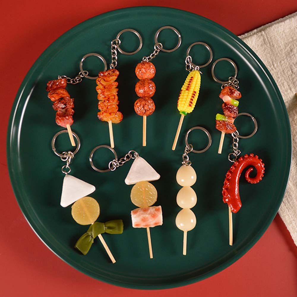 Móc chìa khóa bằng PVC chủ đề đồ nướng BBQ dễ thương độc đáo