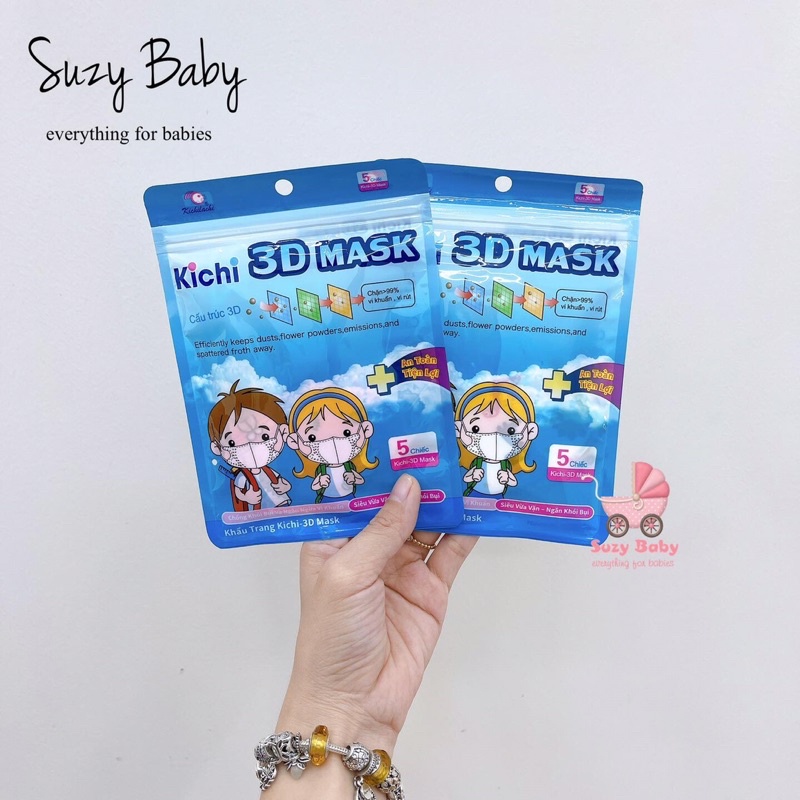 SET 5 KHẨU TRANG KICHI 3D MASK CHO BÉ 0-3 TUỔI