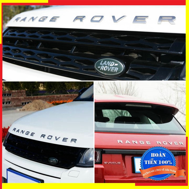 Decal tem chữ inox Ranger Rover dán đầu hoặc đuôi xe hơi, ô tô