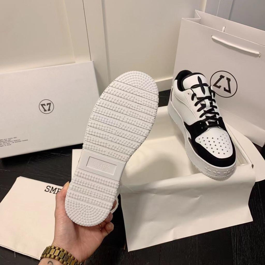 Smfk Giày Thể Thao Bằng Da Thật Đế Dày Tăng Chiều Cao Phối Màu Phong Cách Preppy Thời Trang Mùa Xuân 2022