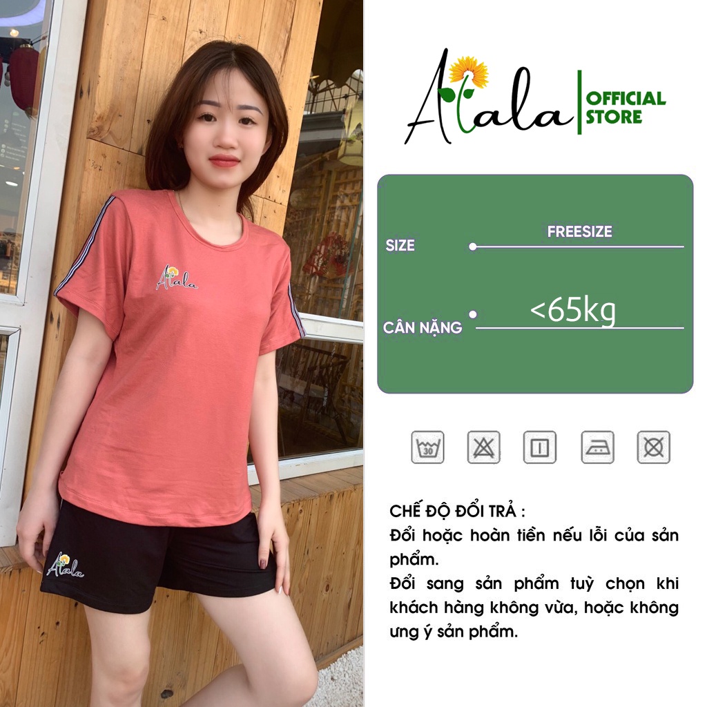 Đồ bộ nữ cộc tay mặc nhà cao cấp cotton chính phẩm thương hiệu ALALA