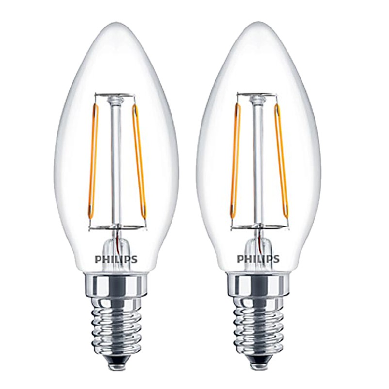 Bộ 2 bóng đèn Philips LED Classic 4W E14 B35 3000K - Ánh sáng vàng | BigBuy360 - bigbuy360.vn
