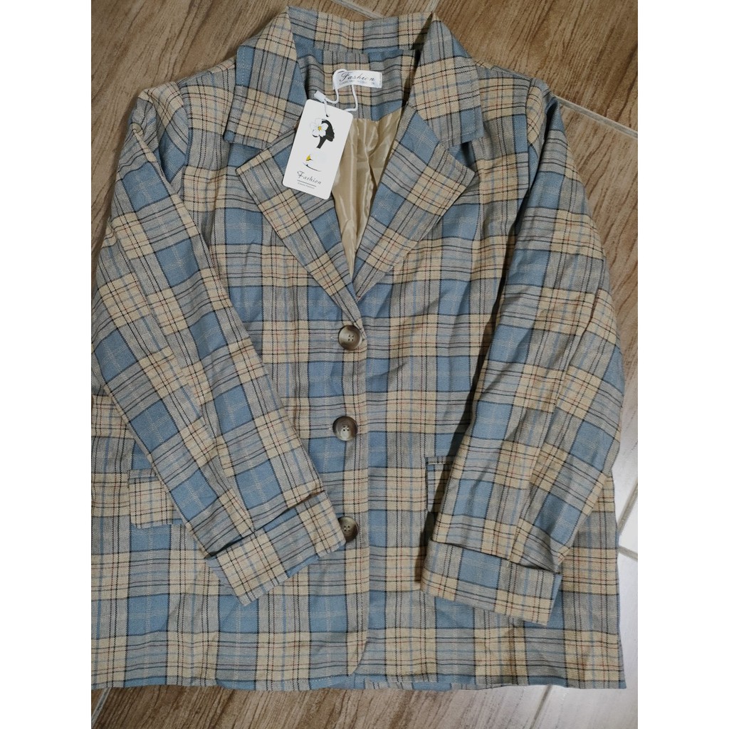 (Hàng Đẹp)Ảnh thật 4 hình cuối-2W357.Áo blazer xuân thu kẻ basic phong cách Hàn Quốc | BigBuy360 - bigbuy360.vn
