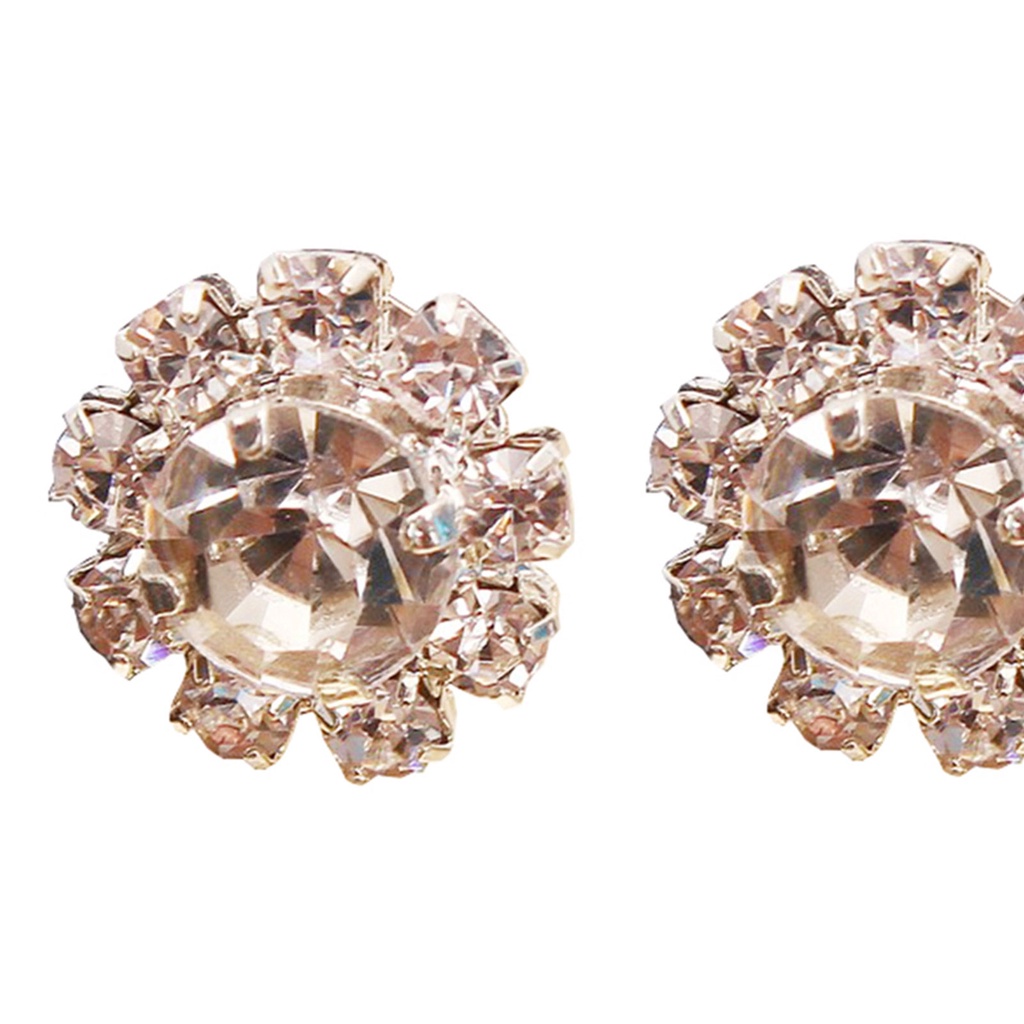 Đôi bông tai hình hoa đính đá kiểu dáng sang trọng cho nữ