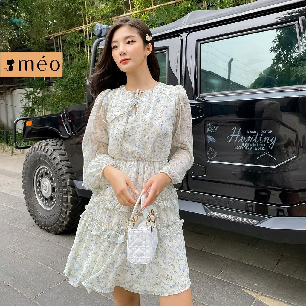 Váy liền nữ Méo shop dáng xuông tay bồng dáng xoè Calee