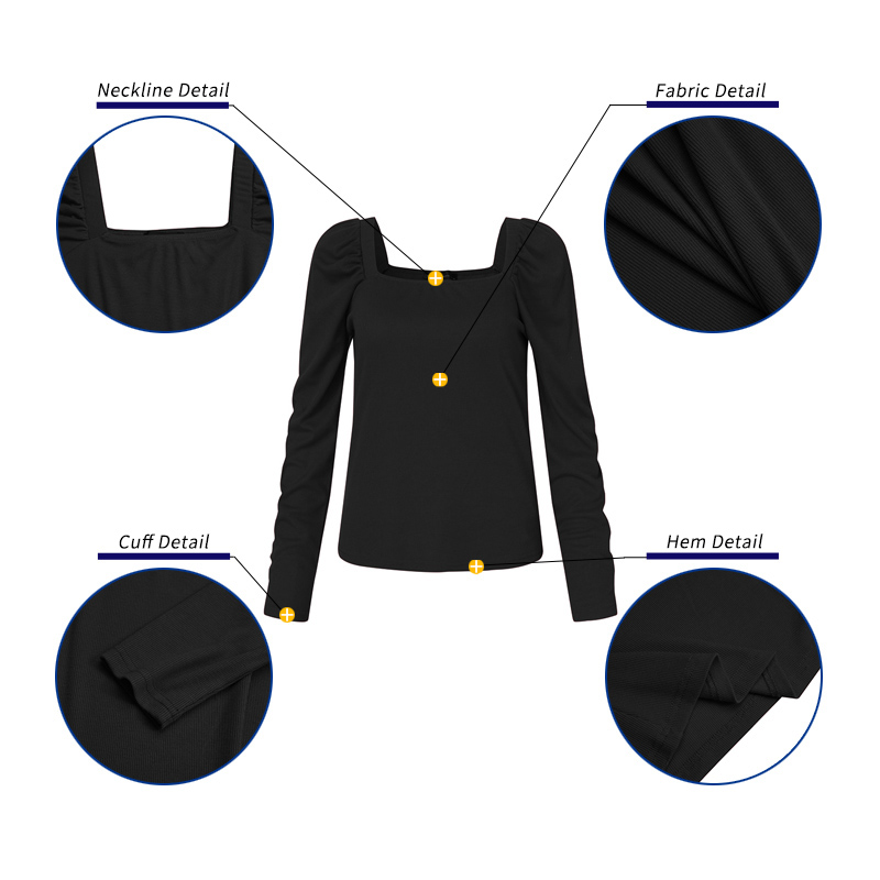 Áo Len Celmia Cho Nữ Tay Dài Cổ Vuông Màu Trơn Thời Trang | BigBuy360 - bigbuy360.vn