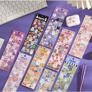 ✨Sticker thỏ trắng có ánh nhũ trang trí viền ảnh và sổ nhiều kiểu dáng ✨✨✨