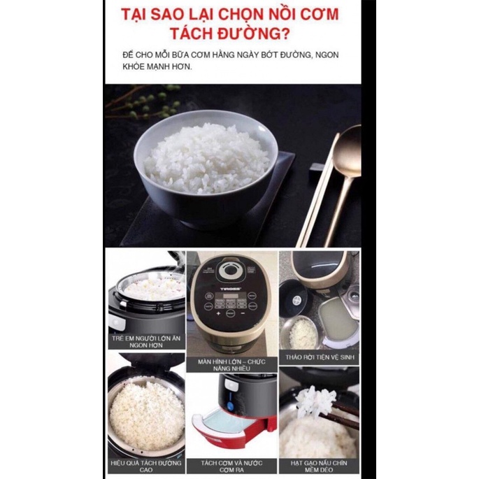Nồi cơm điện IH tách đường Tiross TS9911 - Hàng chính hãng