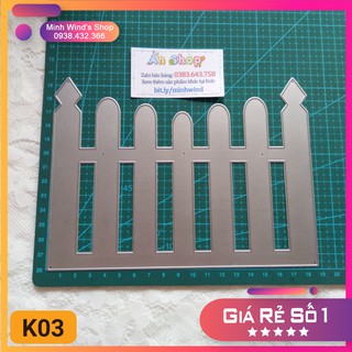 [K03] Khuôn Kim Loại Cắt Hàng Rào 13.5x18.5cm Dùng Cho Máy Cắt