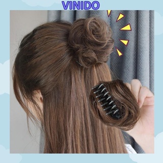 Kẹp búi tóc tròn Vinido búi tóc giả xoăn tự nhiên búi mini dễ thương TG22