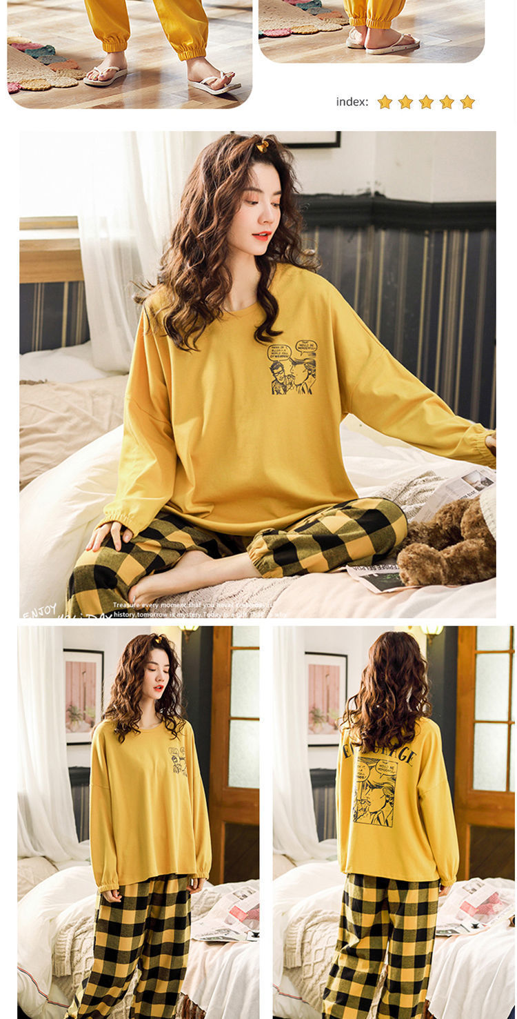 Cartoon Print Pajama Long Sleeves Top & Casual Sleepwear Terno for Girl | BigBuy360 - bigbuy360.vn