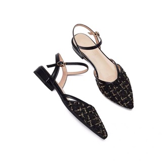 Giày Sandal Nữ Vải Dạ Bít Mũi - kèm video