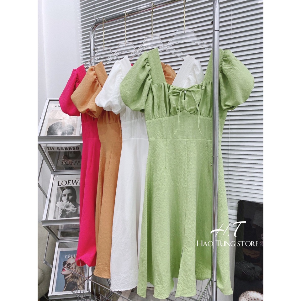 Đầm Vintage cổ vuông tay ngắn chất cotton, Váy dạ hội tay phồng diện đi đâu cũng xinh | WebRaoVat - webraovat.net.vn