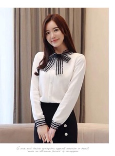 Áo len mềm QC thắt nơ