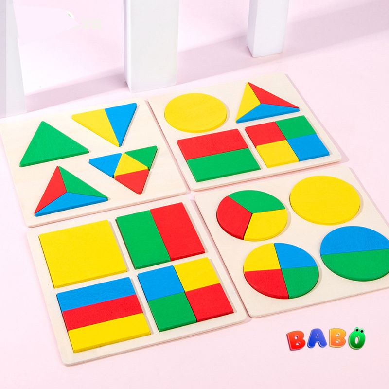 Đồ chơi giáo dục Montessori, Xếp Hình 3D Hình Học Tròn, tam giác, vuông, Kích Thích Phát Triển Tư Duy Cho Bé Từ 2 tuổi