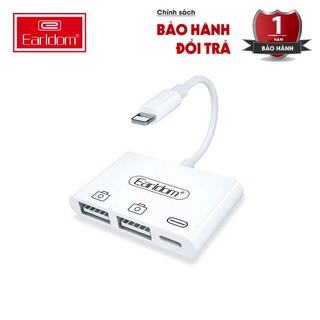 Jack Chuyển Đa Năng Earldom OT-44 Cổng Lightning Sang 2 Cổng USB & 1 Cổng Lightning Cho Các Dòng Máy Iphone 7 8 X 11 12