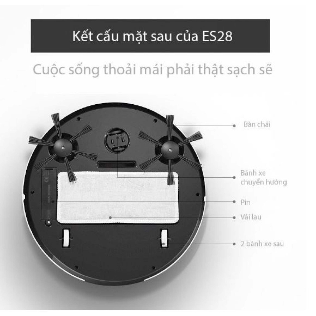 Máy hút bụi dạng Robot thông minh lau nhà - sạch sẽ - cảm biến tự động di chuyển - không gây tiếng ồn