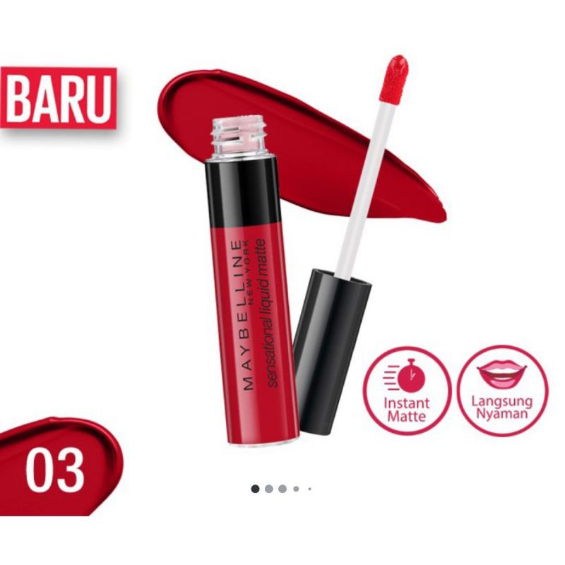 (Hàng Mới Về) Son Kem Lì Maybelline Sensational 03 Màu Đỏ