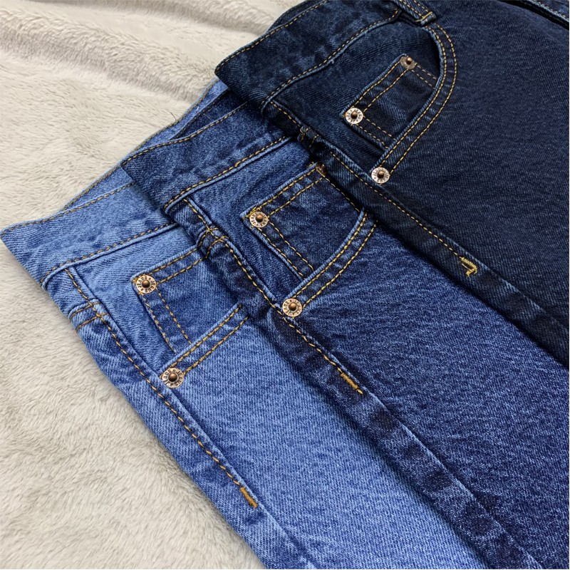 BIGSIZE -Quần sọt jean ống suông, quần đùi jean ống rộng trung niên hàng đẹp không xù không phai khi giặt | BigBuy360 - bigbuy360.vn