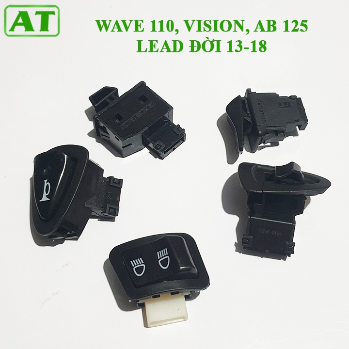 Bộ 5 Nút Công Tắc Xe Wave 110 Vision AB 125 Lead Đời 2013-2018