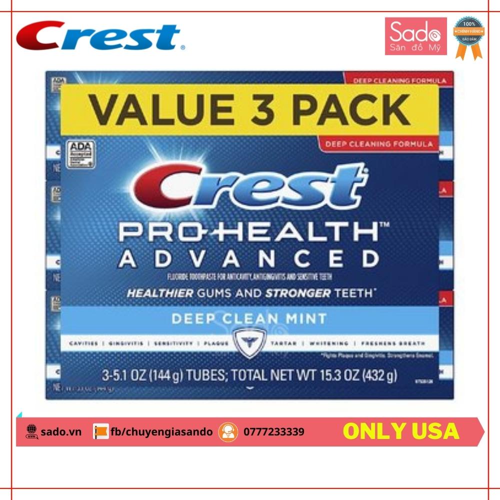 Kem Đánh Răng Crest Pro Health Advanced Deep Clean Toothpaste, Mint, 5.1oz ( 3 pack )