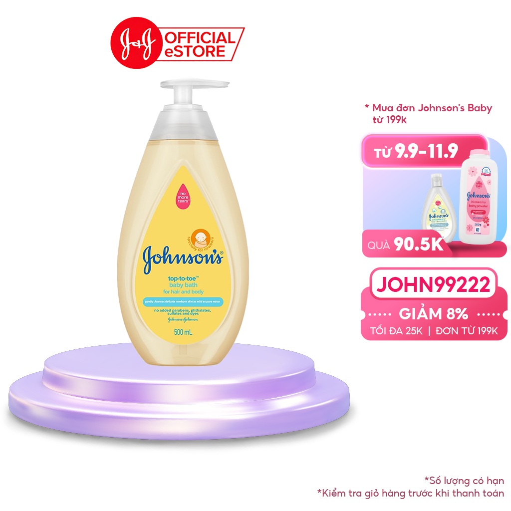 Sữa tắm gội toàn thân Johnson's TOP TO TOE 500ml - 100979994