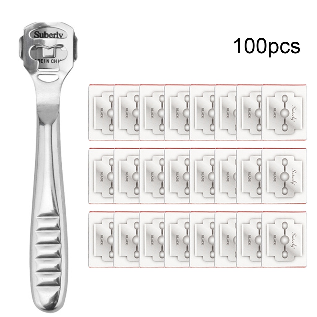 Set 100 lưỡi dao thay thế tẩy tế bào chết/vùng da cứng cho bàn chân