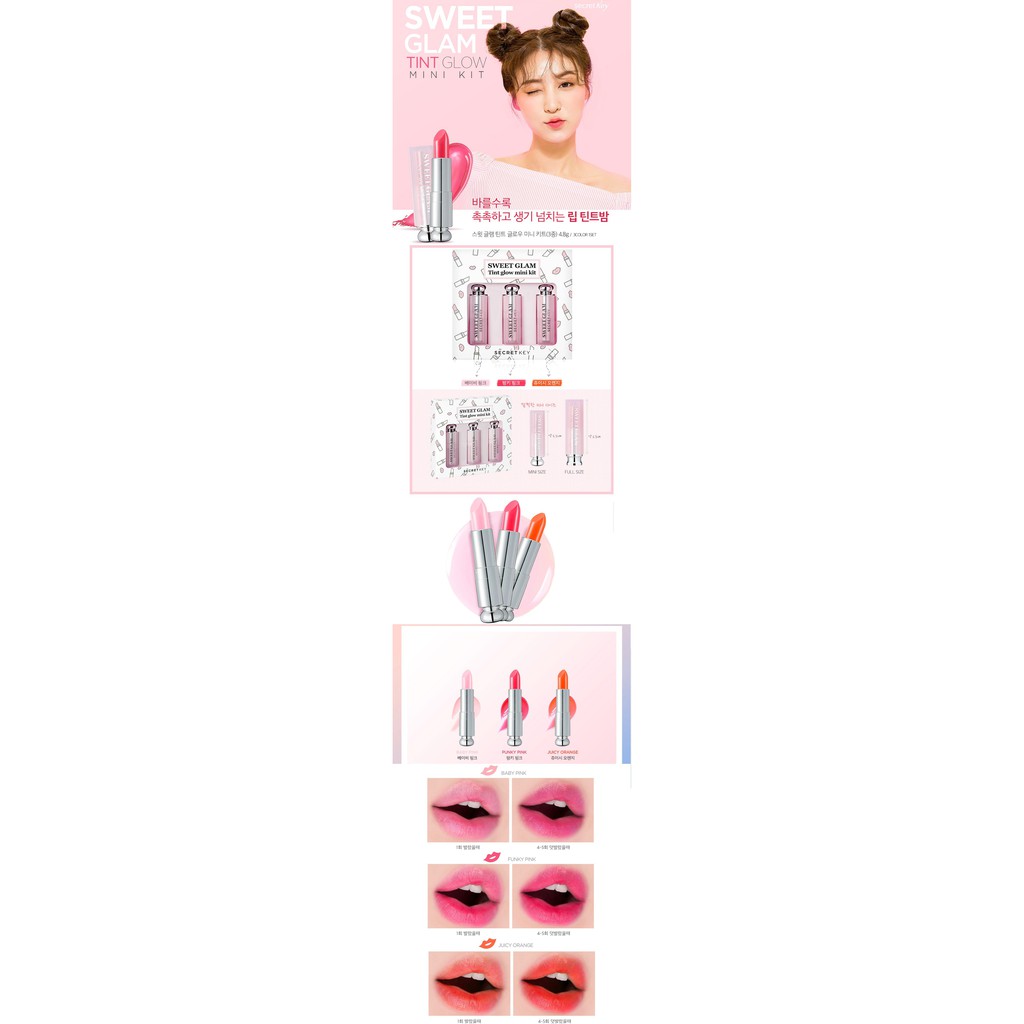 Son dưỡng có màu Sweet Glam Tint Glow của Secret Key