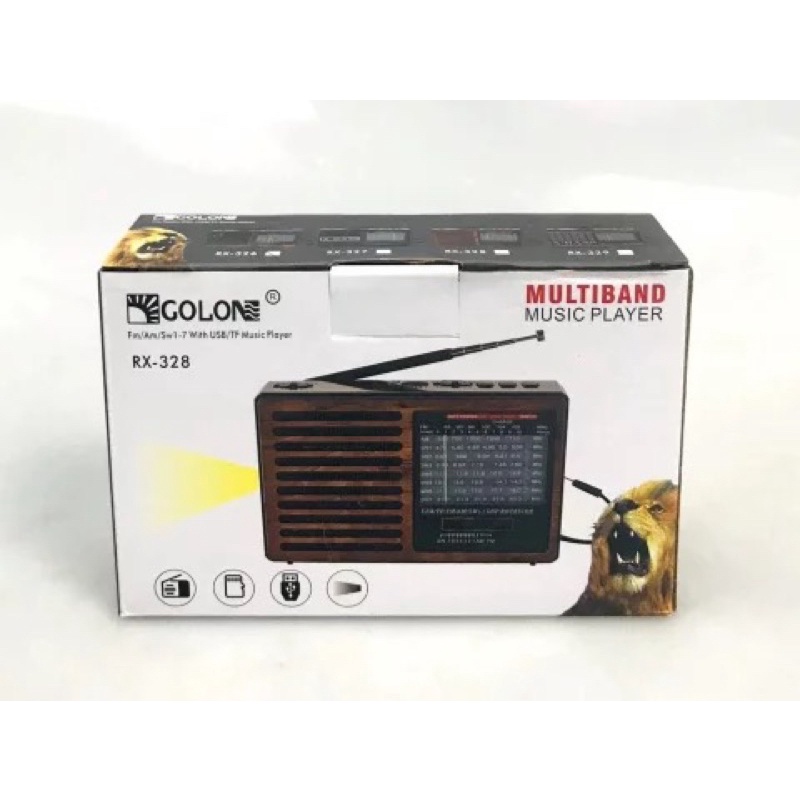 Đài FM radio GOLON RX-328 FM / AM / SW 3 Bands Radio USB / TF Card Music