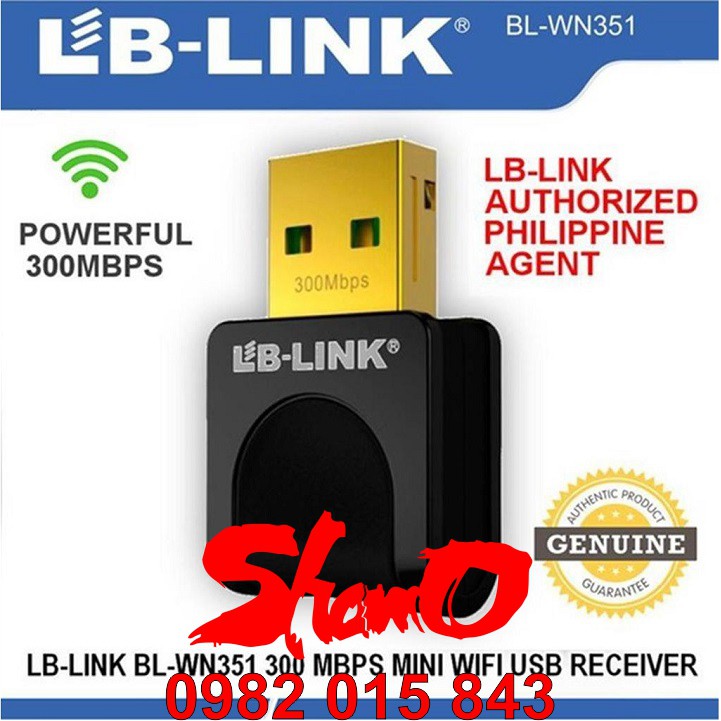 Bộ thu sóng Wifi LBLINK 300Mbps – BL-WN351 – Chính Hãng LB-Link – Bảo hành 24 tháng – Tốc độ truyền tải không dây 300Mbp