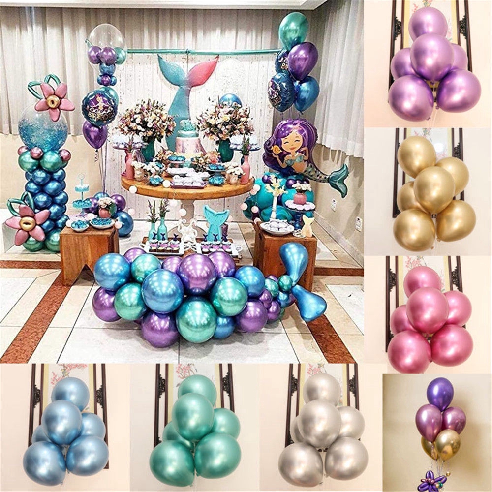 Set 50 bong bóng latex lấp lánh ánh ngọc trai dùng trang trí tiệc cưới/sinh nhật